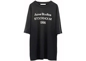 Acne Studios Logo T-Shirt Faded Black Bm0 - vue 360