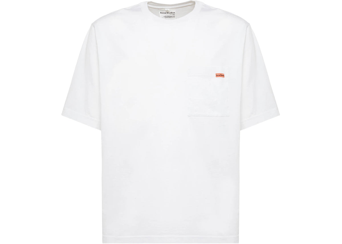 Acne Studios Pocket Logo T-Shirt Optic White - vue 360