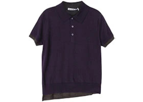 Acne Studios Polo Knit Shirt Purple Brown - vue 360