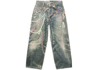 Acne Studios Vintage Chain Detail Loose Jeans Blue
