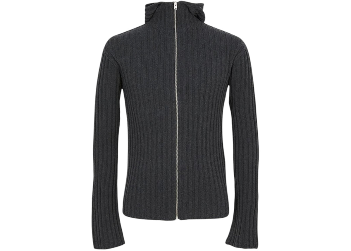 Acne Studios Zip Up Hooded Sweater Charcoal - vue secondaire A