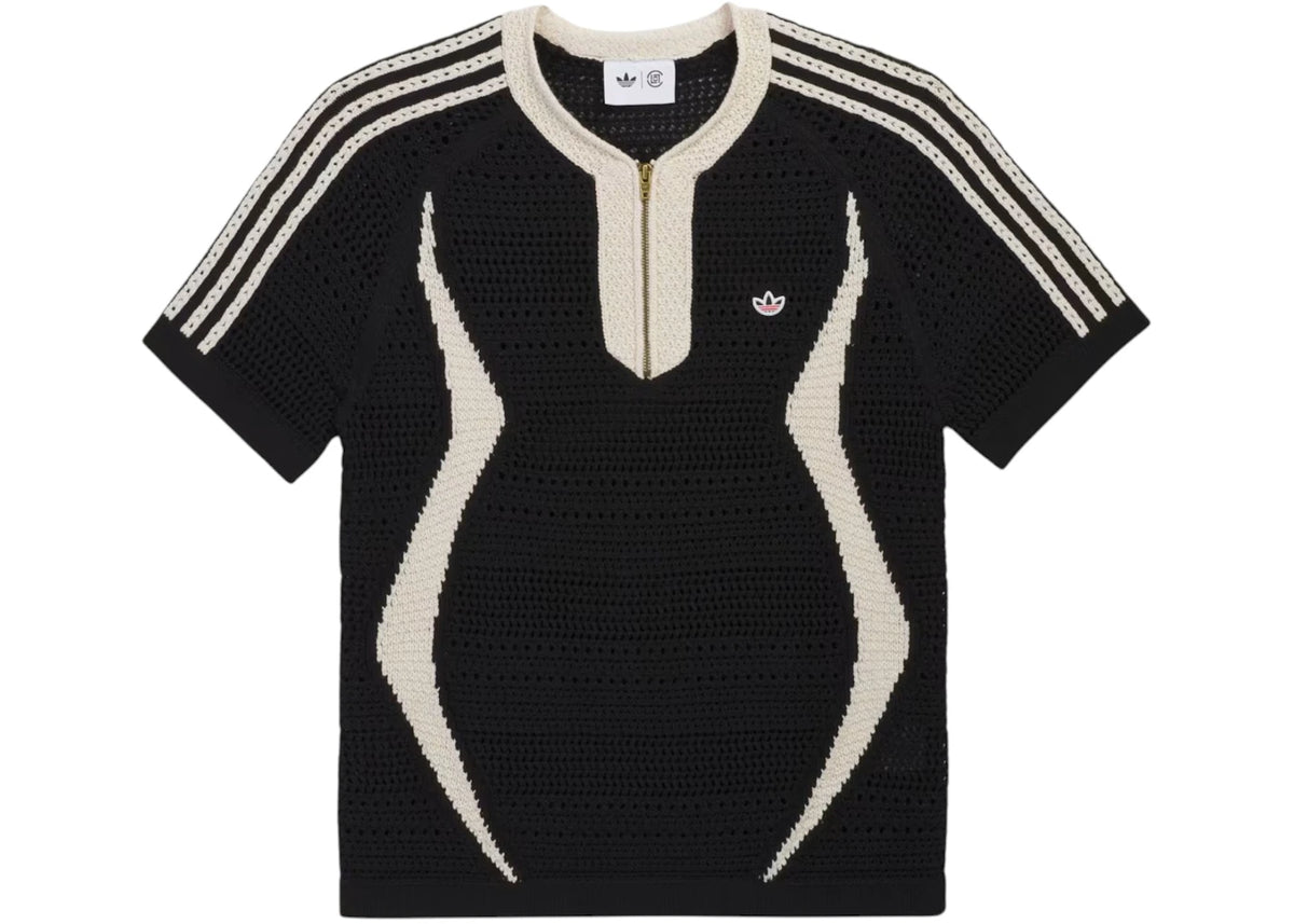 adidas CLOT X Adidas Originals Knit Jersey By Edison Chen T-shirt Black/Wonder White - vue 360