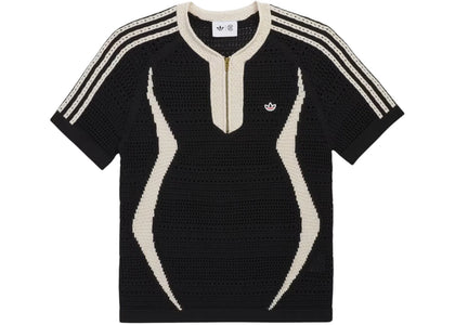 adidas CLOT X Adidas Originals Knit Jersey By Edison Chen T-shirt Black/Wonder White - apparel view 2