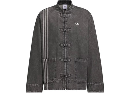 adidas CTT Oversized Chinese Track Top 3.0 Gender Neutral Jacket (Asia Sizing) Medium Black Denim - authentic adidas apparel