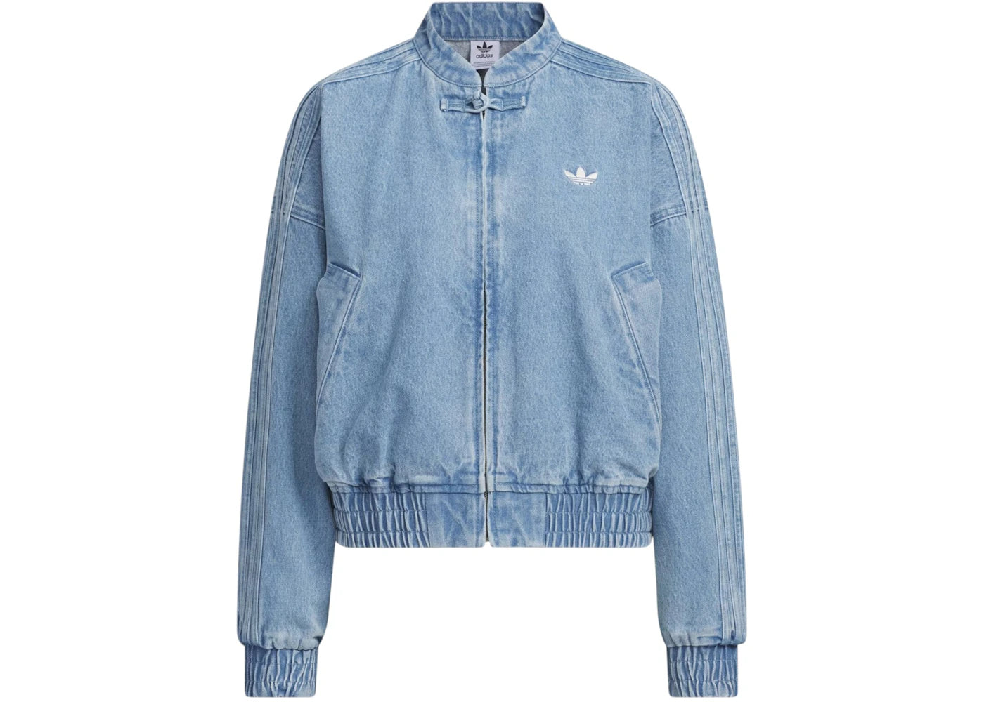 adidas Womens CTT Chinese Track Top Jersey Jacket Light Denim - vue 360