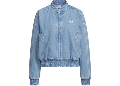 adidas Womens CTT Chinese Track Top Jersey Jacket Light Denim