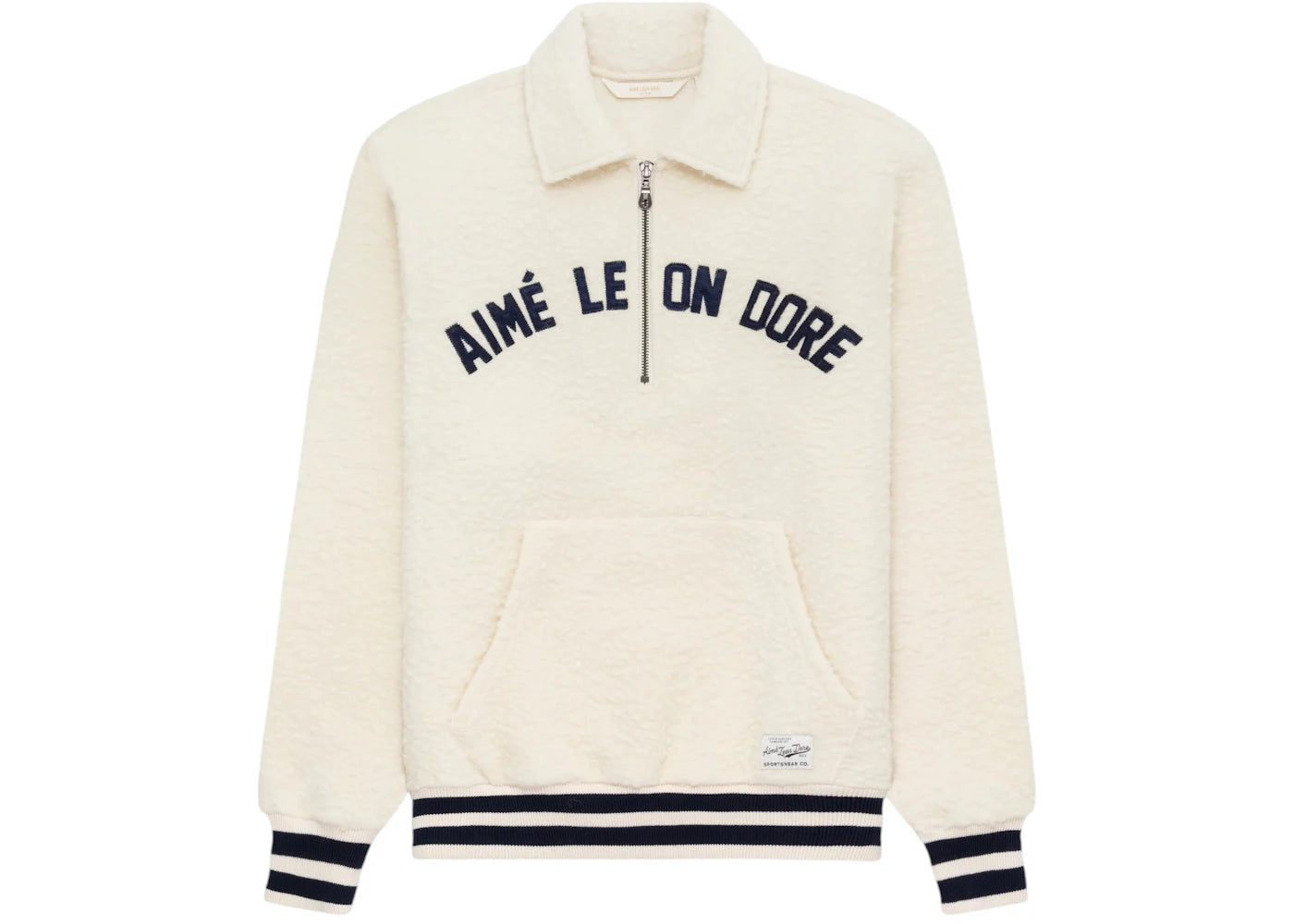 Aime Leon Dore Casentino Half-Zip Pullover Cream - vue 360