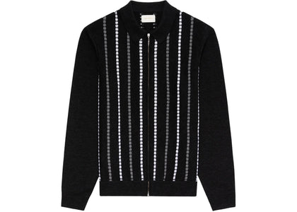 Aime Leon Dore Jacquard Stripe Polo Cardigan Black - product view 2