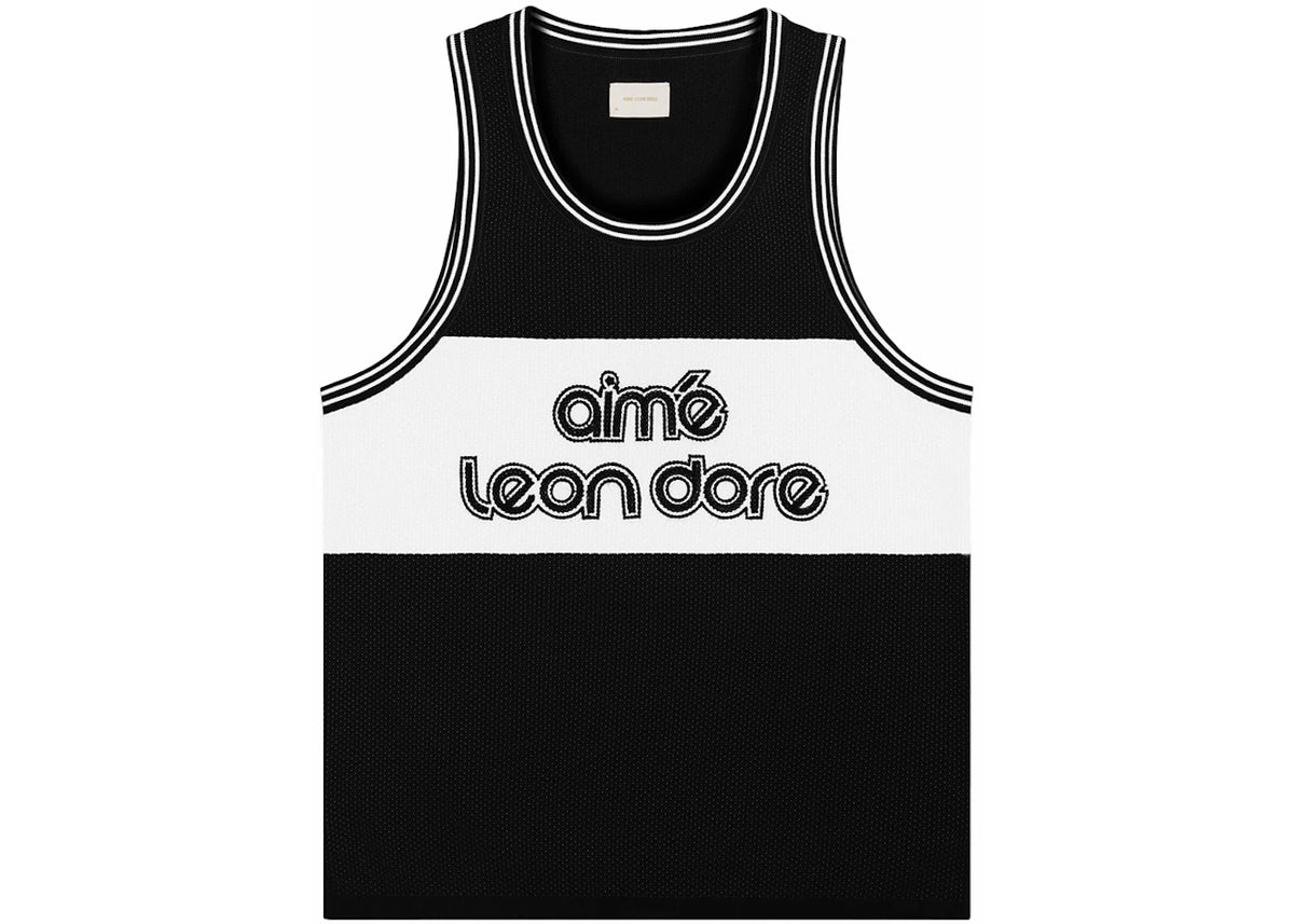 Aime Leon Dore Knit Basketball Jersey Black - vue 360