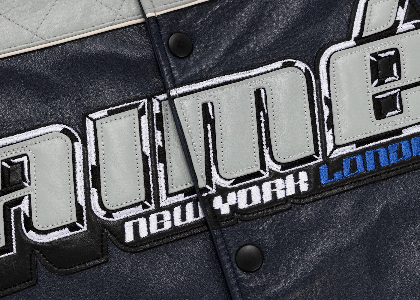 Aime Leon Dore Leather Aimé Concord Jacket Navy - vue secondaire B