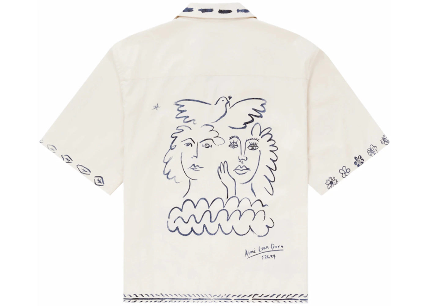 Aime Leon Dore Lesvos Cropped Camp Shirt Cream - vue secondaire A
