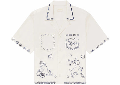 Aime Leon Dore Lesvos Cropped Camp Shirt Cream - authentic Aime Leon Dore apparel