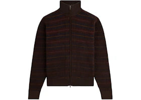 Aime Leon Dore Multi Color Knit Track Sweater Coffee Bean Multi