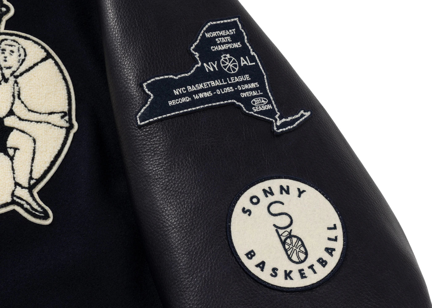 Aime Leon Dore x New Balance Varsity Jacket Navy - vue secondaire B