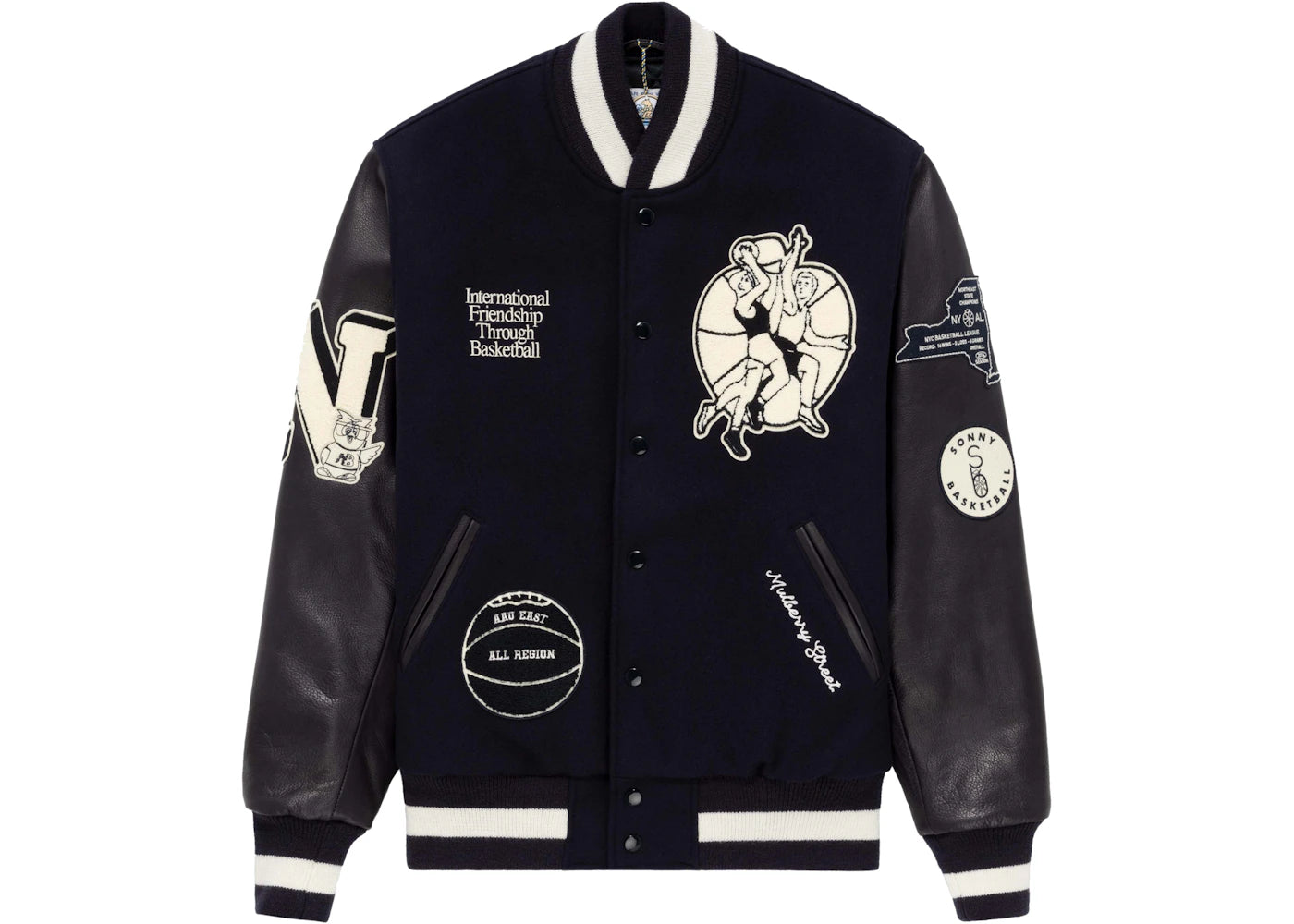 Aime Leon Dore x New Balance Varsity Jacket Navy - vue 360