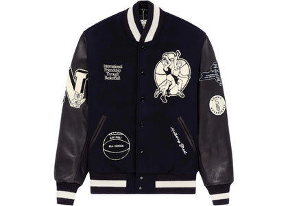 Aime Leon Dore x New Balance Varsity Jacket Navy - authentic Aime Leon Dore apparel