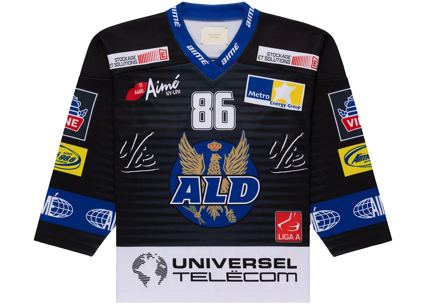 Aime Leon Dore Team Hockey Jersey Black - vue 360