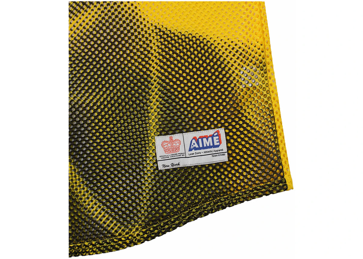 Aime Leon Dore The Genesis Mesh Baseball Jersey Yellow - vue secondaire B