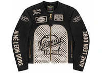 Aime Leon Dore Vanson Raffia Leather Jacket Black