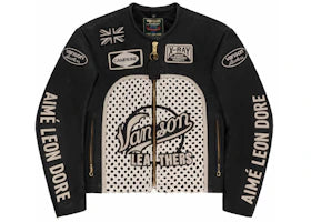 Aime Leon Dore Vanson Raffia Leather Jacket Black