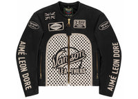 Aime Leon Dore Vanson Raffia Leather Jacket Black