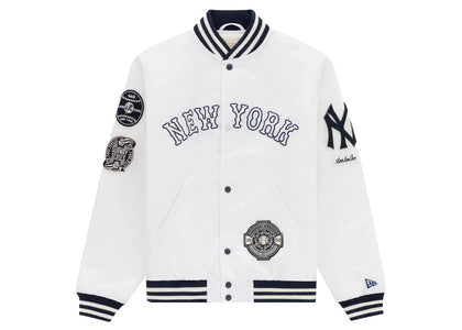 Aime Leon Dore Yankees Satin Stadium Jacket Cream - apparel view 2