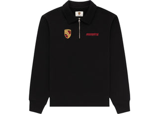 Aime Leon Dore x Porsche 993 Turbo Mechanic Quarter Zip Pullover Jet Black - authentic Aime Leon Dore product