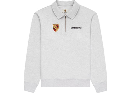 Aime Leon Dore x Porsche 993 Turbo Mechanic Quarter Zip Pullover Silver Mix - authentic Aime Leon Dore product