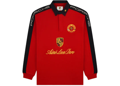 Aime Leon Dore x Porsche Crest Rugby Red - authentic Aime Leon Dore product