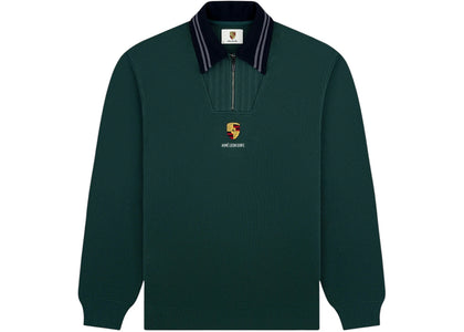 Aime Leon Dore x Porsche Jacquard Collar Quarter Zip Pullover Green - authentic Aime Leon Dore product