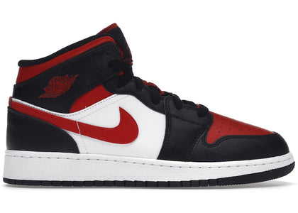 Air Jordan 1 Mid Black Fire Red (GS) - authentic Jordan sneakers