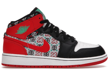Jordan 1 Mid SE Ugly Christmas Sweater (GS) - authentic Jordan apparel