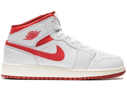 Jordan 1 Mid SE White Dune Red (GS) - authentic Jordan sneakers