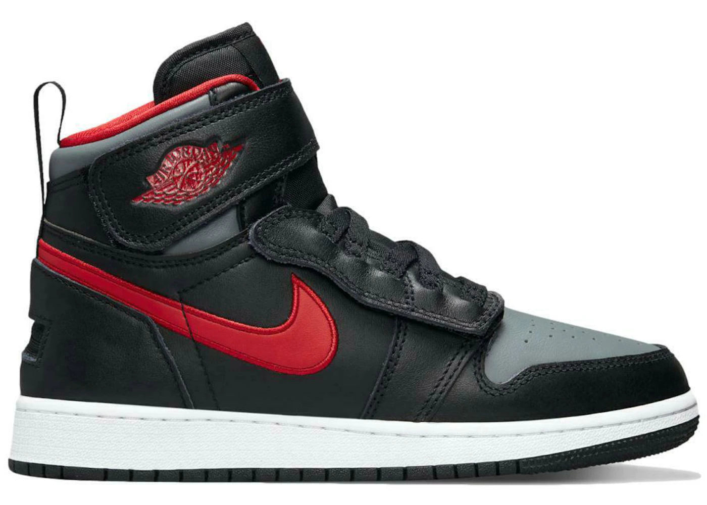 Jordan 1 High FlyEase Black Gym Red Smoke Grey (GS)