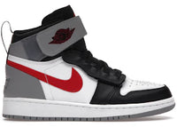 Jordan 1 High FlyEase Black Particle Grey Gym Red (GS)