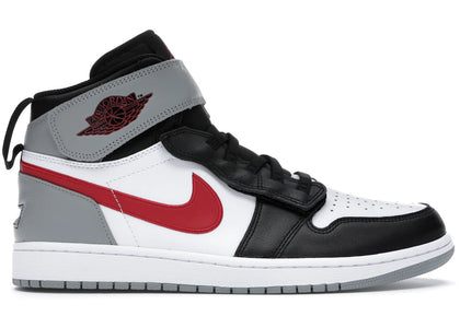 Jordan 1 High FlyEase Black Particle Grey Gym Red - authentic Jordan sneakers