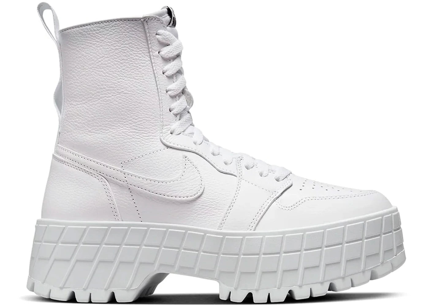 Jordan 1 High Brooklyn Triple White (Women's) - vue 360