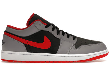 Jordan 1 Low Black Light Smoke Grey Gym Red sneakers - authentic Jordan shoes