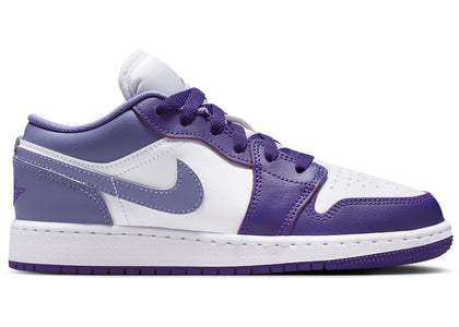 Jordan 1 Low Court Purple White Dusty Amethyst (GS) - authentic Jordan sneakers
