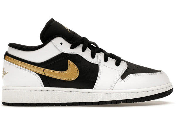 Jordan 1 Low Gold Swoosh (GS) sneakers - authentic Jordan shoes