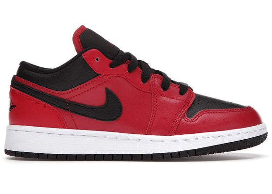 Jordan 1 Low Gym Red Black Pebbled (GS) sneakers - authentic Jordan shoes