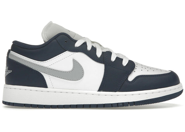 Jordan 1 Low Midnight Navy Wolf Grey (GS) sneakers - authentic Jordan shoes