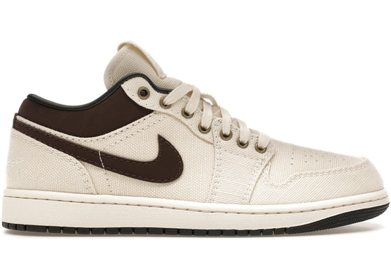 Jordan 1 Low Premium Pale Ivory Off Noir Baroque Brown sneakers - authentic Jordan shoes