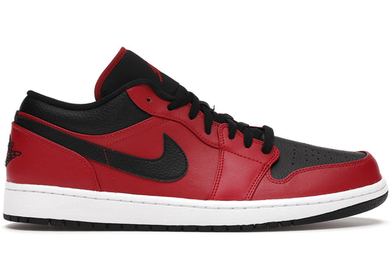 Jordan 1 Low Reverse Bred Pebbled Swoosh sneakers - authentic Jordan shoes