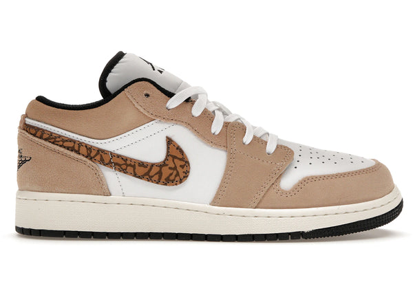 Jordan 1 Low SE Brown Elephant (GS) sneakers - authentic Jordan shoes