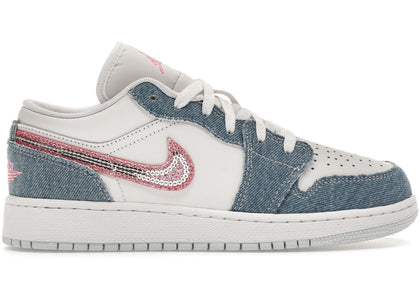 Jordan 1 Low SE Denim Sequin (GS) sneakers - authentic Jordan shoes
