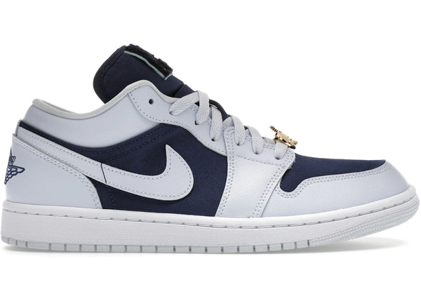 Jordan 1 Low SE Football Grey White Gym Red Midnight Navy (Women's) sneakers - authentic Jordan shoes