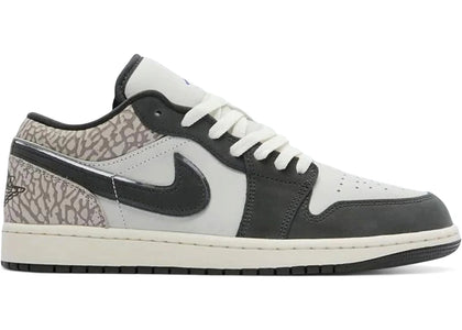 Jordan 1 Low SE Sail Deep Pewter Elephent Print - authentic Jordan sneakers
