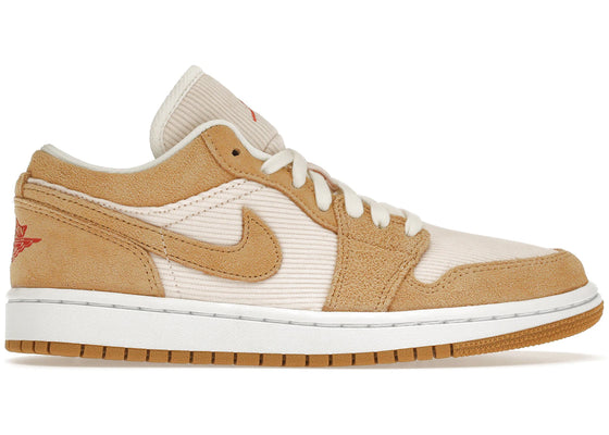 Jordan 1 Low SE Twine Orange Quartz Corduroy (Women's) sneakers - authentic Jordan shoes