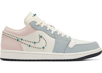 Jordan 1 Low Soft Pearl Gem Studded Swoosh